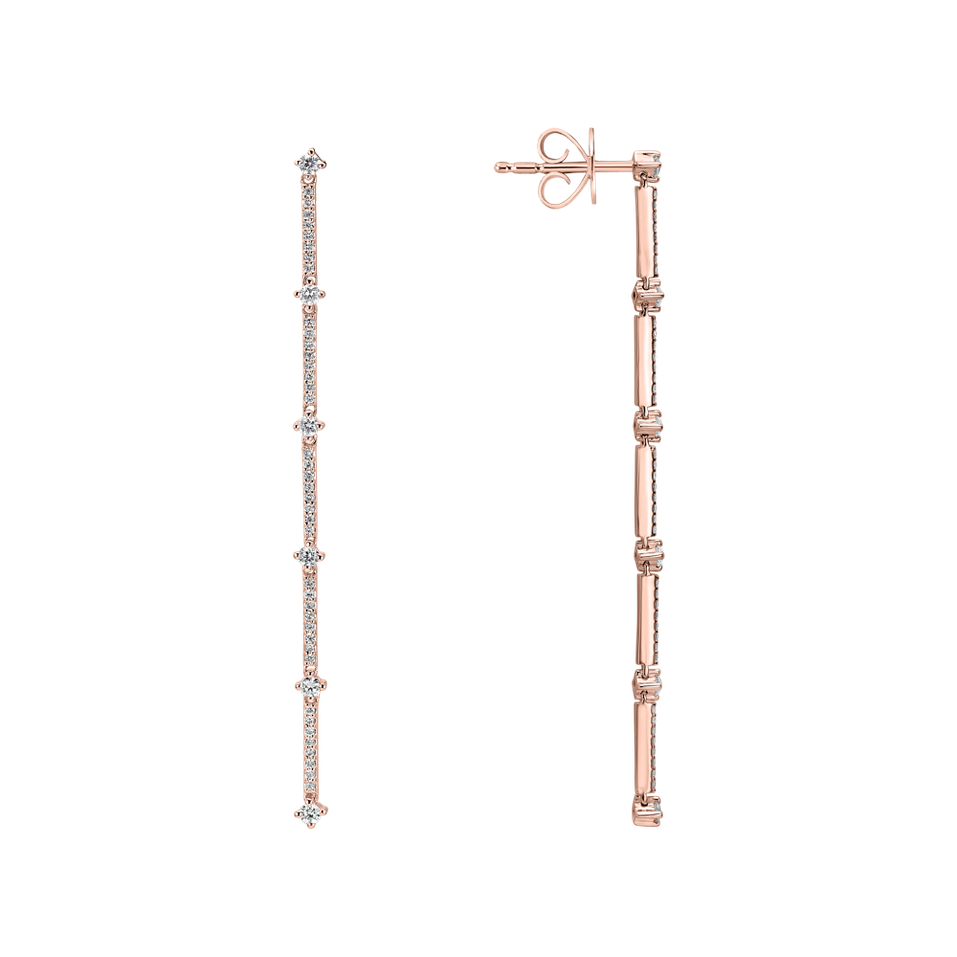 Náušnice s diamantmi Delicate Waterfall