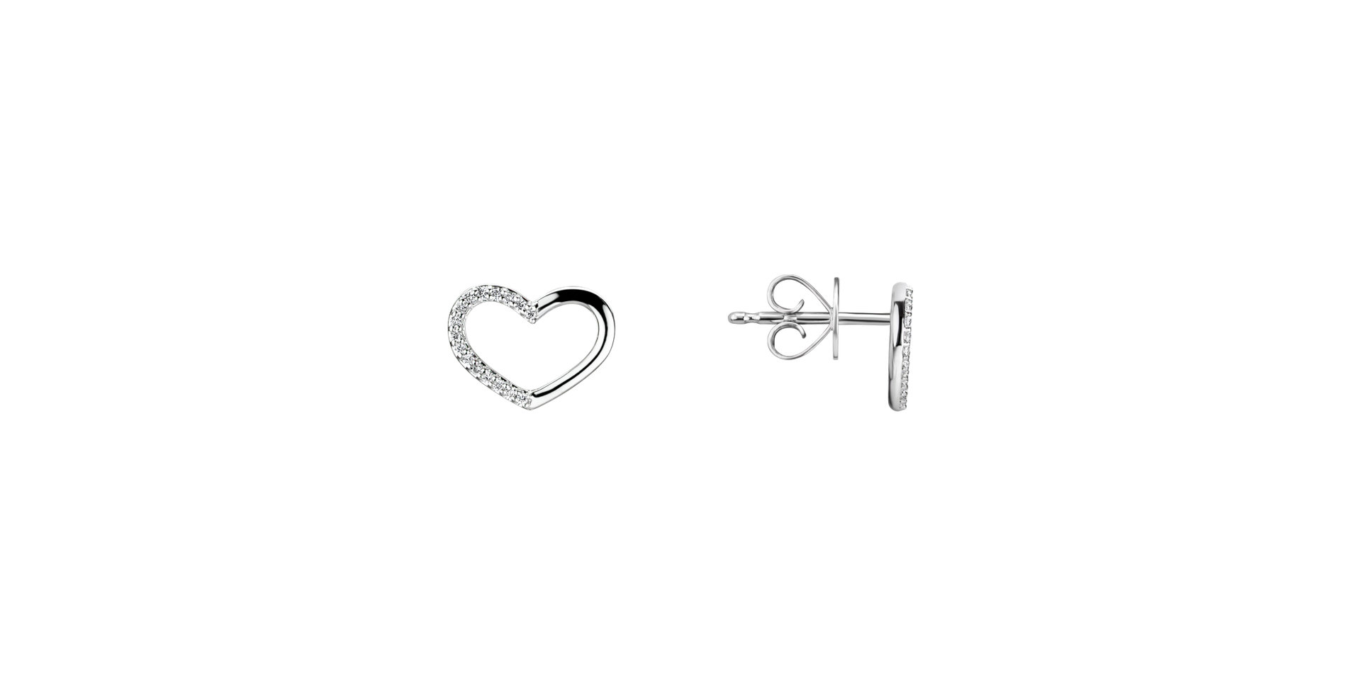 Náušnice s diamantmi Shiny Hearts