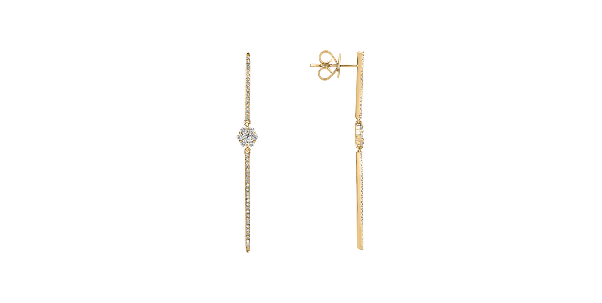 Náušnice s diamantmi Diamond Waterfall