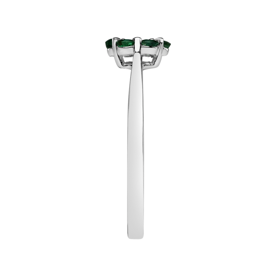 Prsteň s diamantom a smaragdmi Shiny Constellation