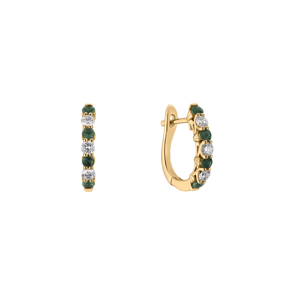 Náušnice s diamantmi a smaragdmi Gem Grace
