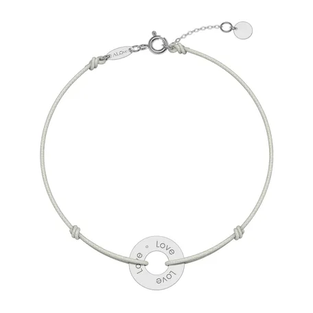 Diamantový náramok so šnúrkou Love Circle