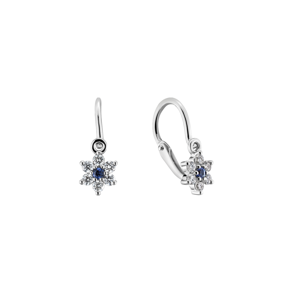 Náušnice s zafírom a diamantmi Early Sparks