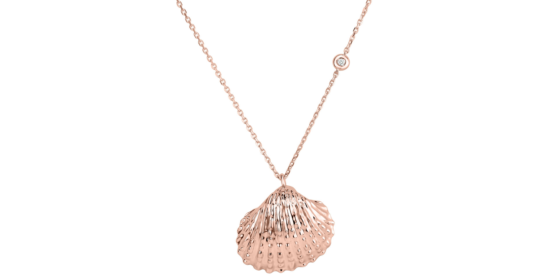 Náhrdelník s diamantom Luxury Clam