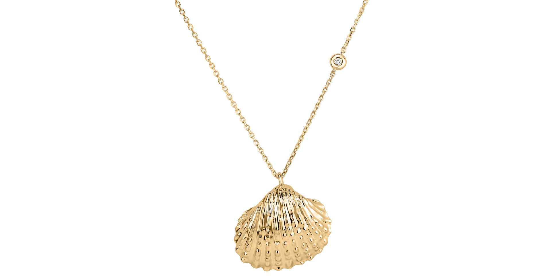 Náhrdelník s diamantom Luxury Clam