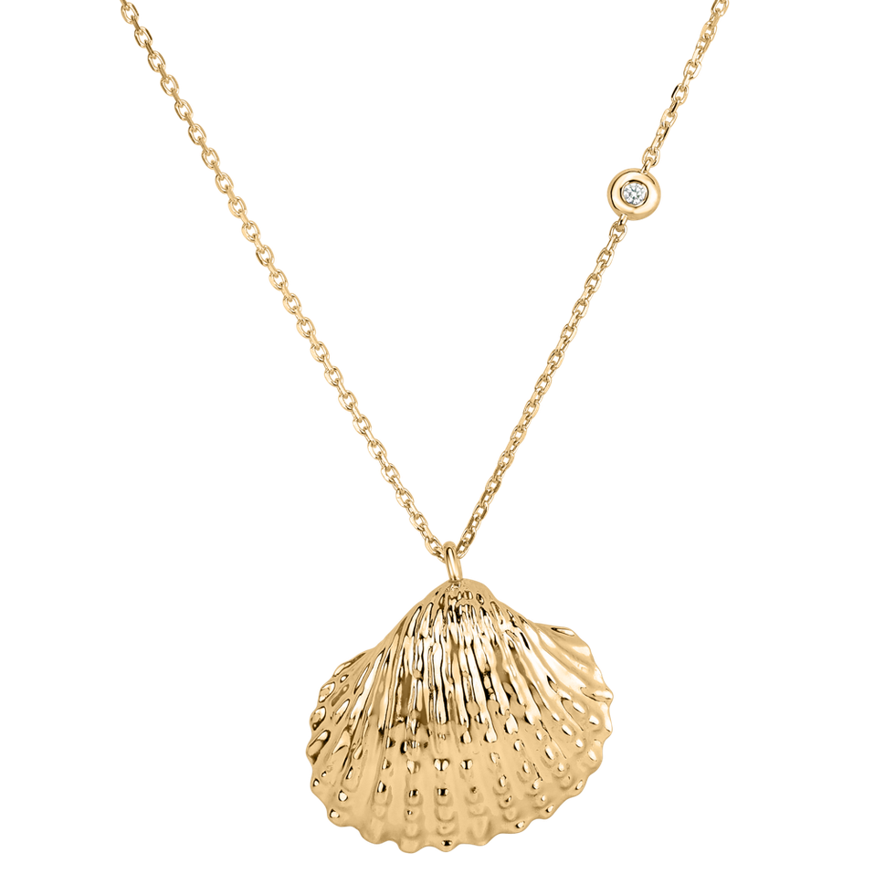 Náhrdelník s diamantom Luxury Clam
