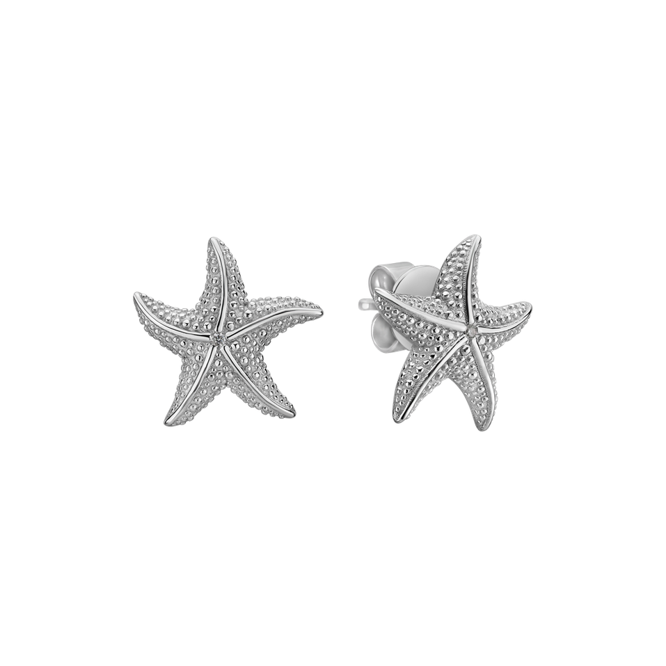 Náušnice s diamantom Glossy Starfish