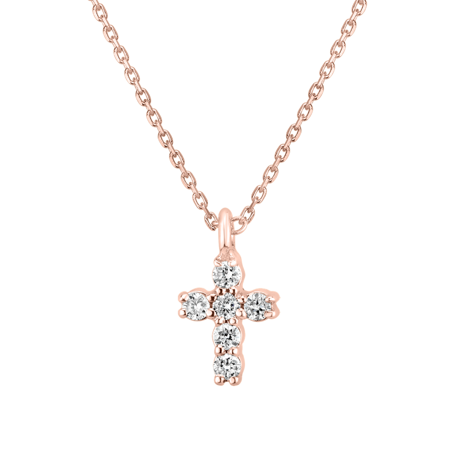 Náhrdelník s diamantmi Glossy Cross