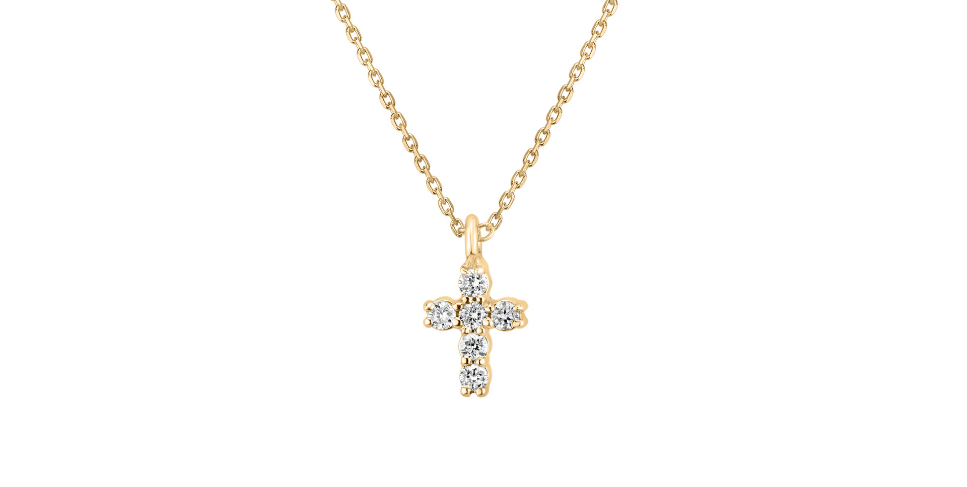 Náhrdelník s diamantmi Glossy Cross