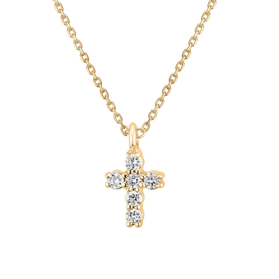 Náhrdelník s diamantmi Glossy Cross