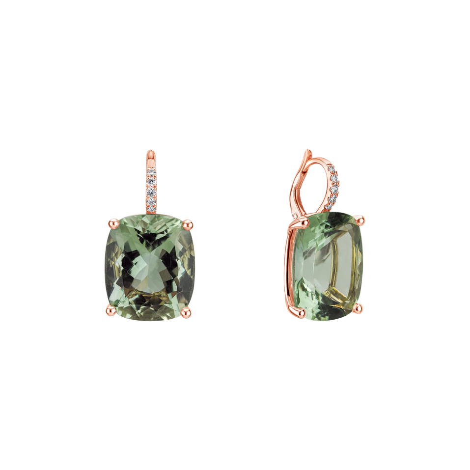 Náušnice s ametystom a diamantmi Apollo