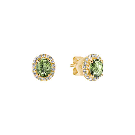 Náušnice s diamantmi a zafírom Imperial Sapphire