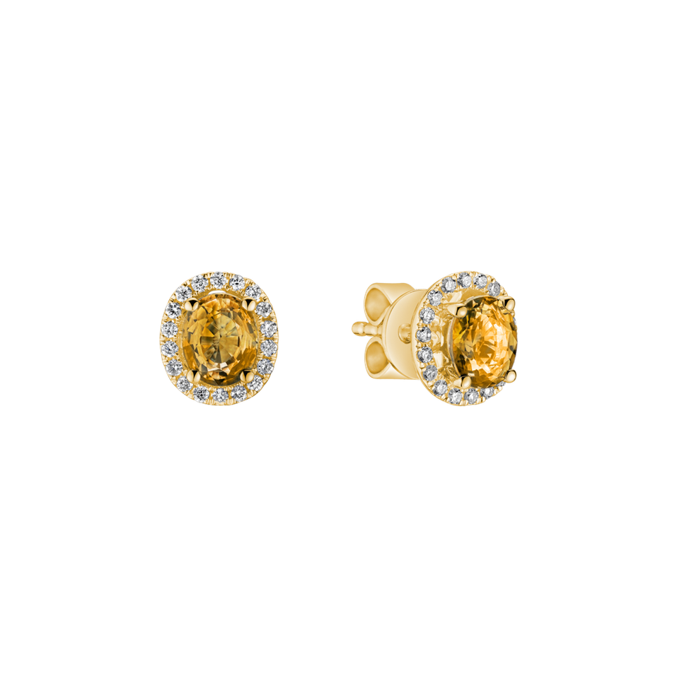 Náušnice s diamantmi a zafírom Imperial Sapphire