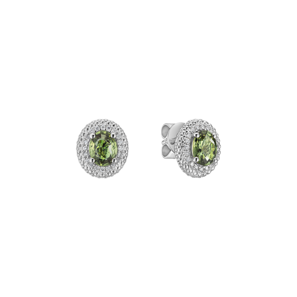 Náušnice s diamantmi a zafírom Royal Sapphire