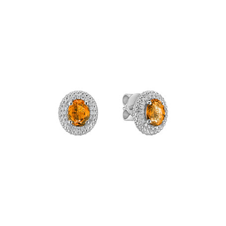 Náušnice s diamantmi a zafírom Royal Sapphire