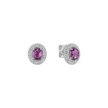 Náušnice s diamantmi a zafírom Royal Sapphire