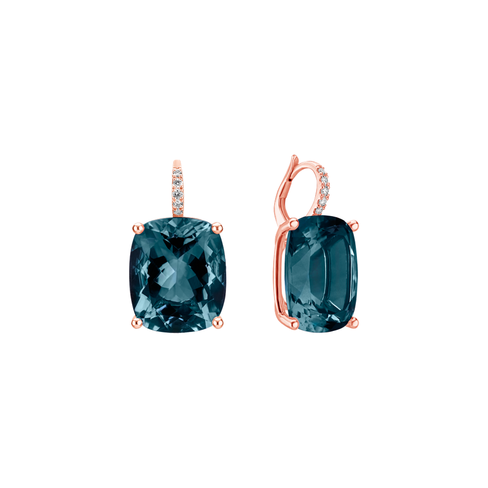 Náušnice s topásom a diamantmi Apollo