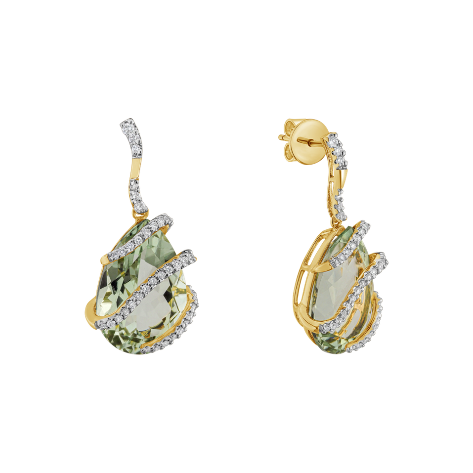 Náušnice s ametystom diamantmi Minas