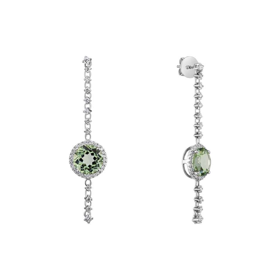 Náušnice s ametystom diamantmi Kirby