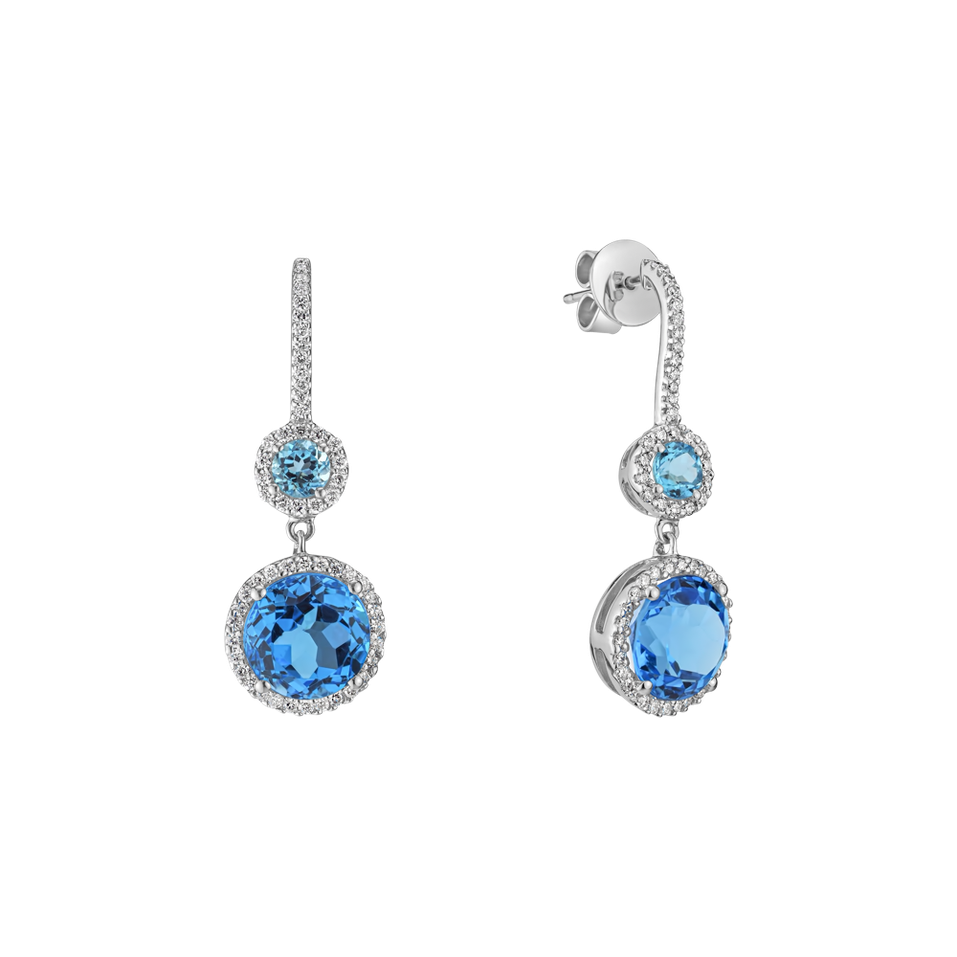 Náušnice s topásom a diamantmi Ilaria