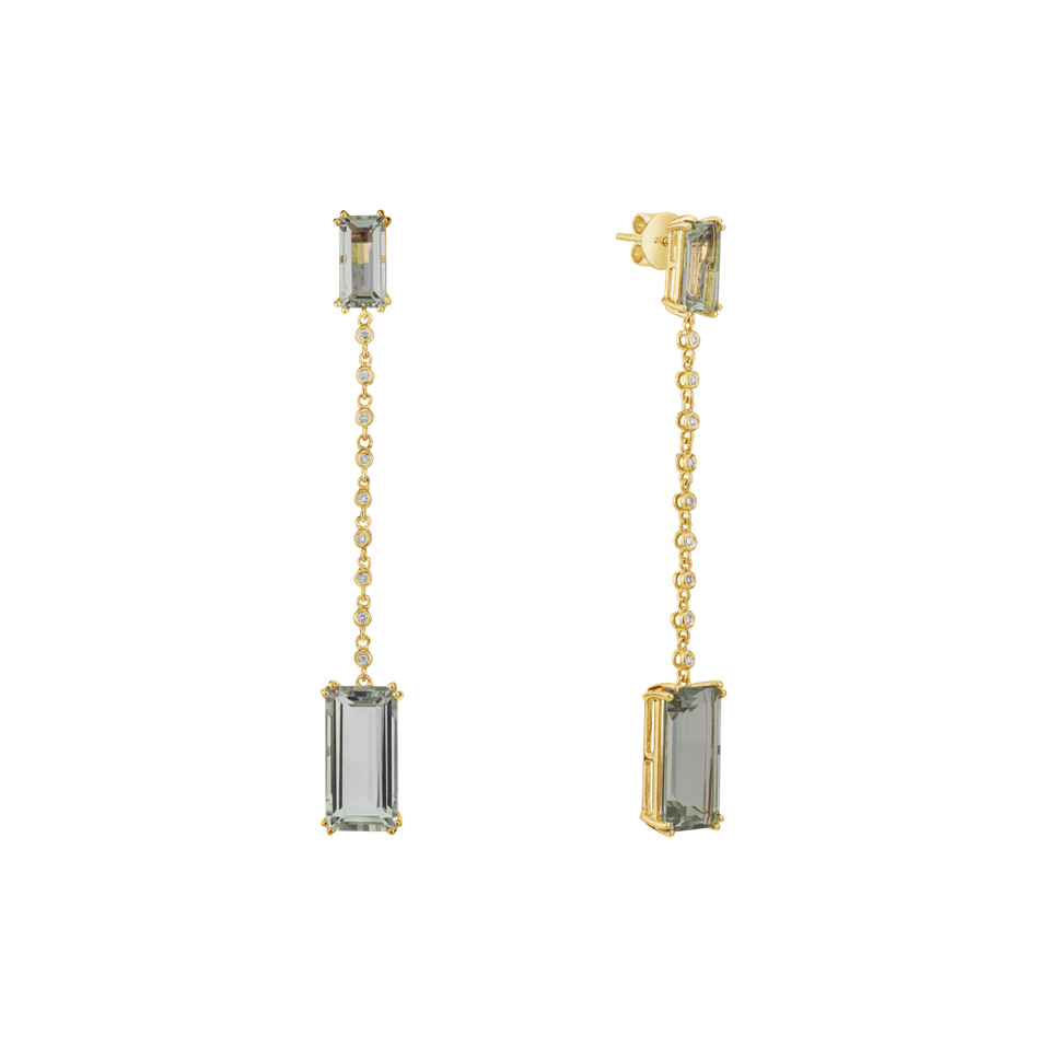 Náušnice s ametystom diamantmi Rare Gem