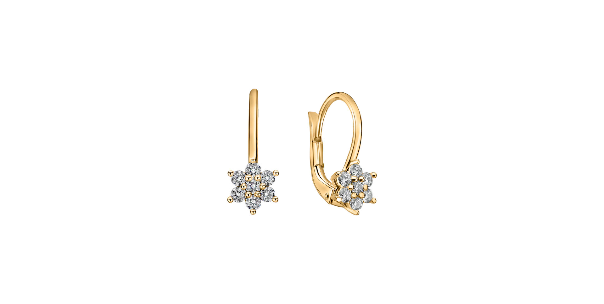Náušnice s diamantmi Magic Snowflakes