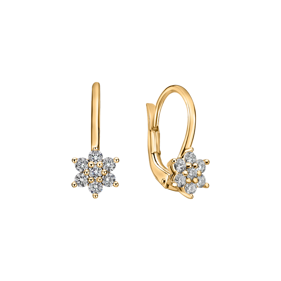 Náušnice s diamantmi Magic Snowflakes