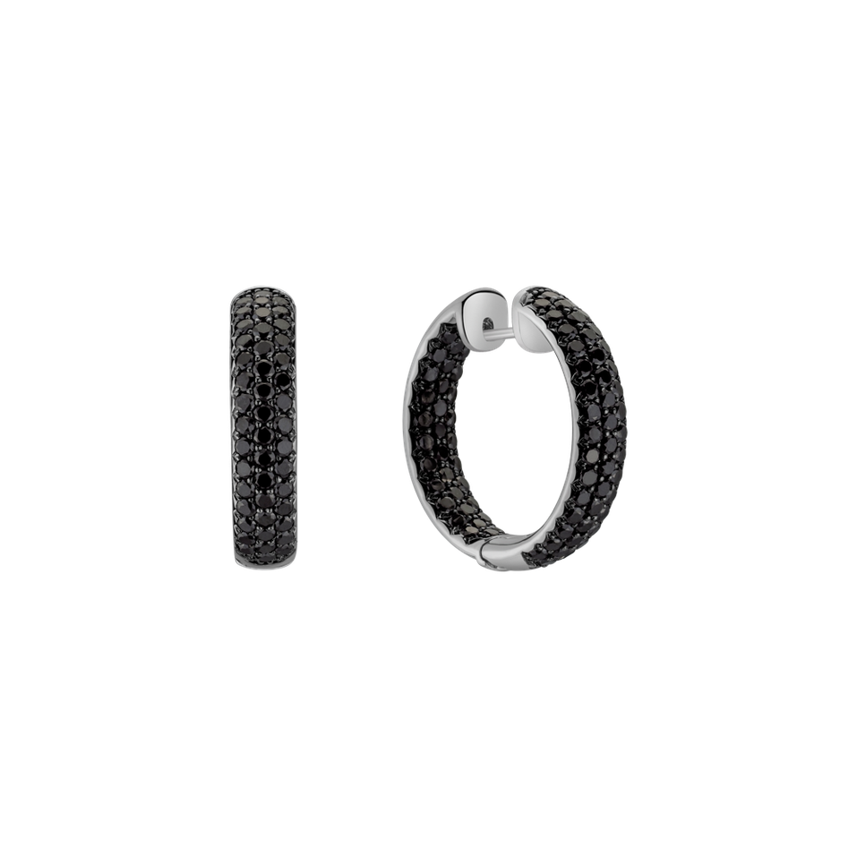 Náušnice s čiernymi diamantmi Aristocratic Taste