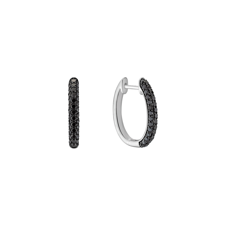 Náušnice s čiernymi diamantmi Grandiose Dew