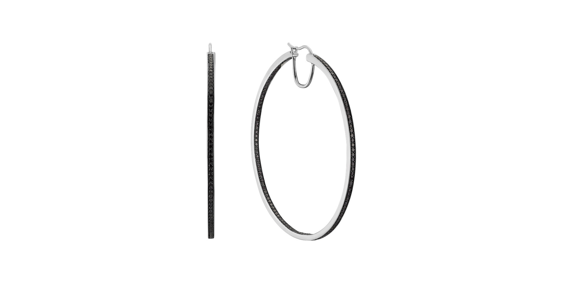 Náušnice s čiernymi a bielymi diamantmi Tender Touch