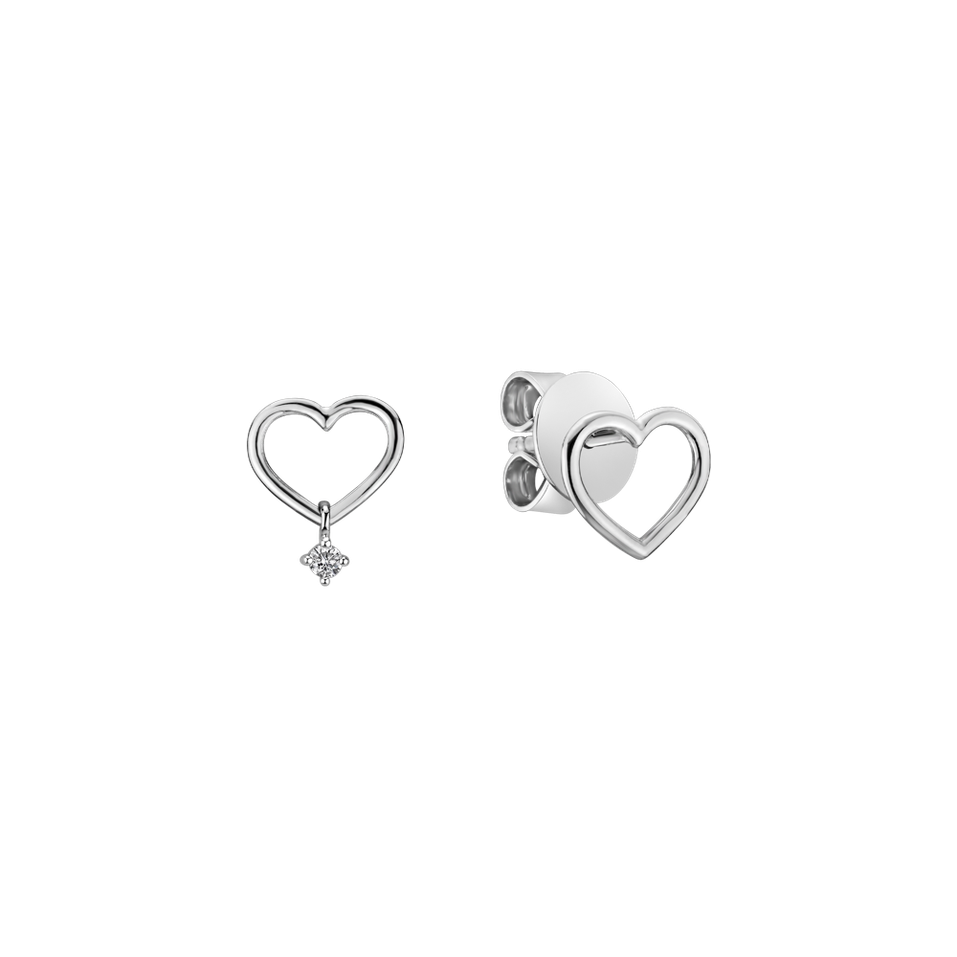 Náušnice s diamantom Heart Tear