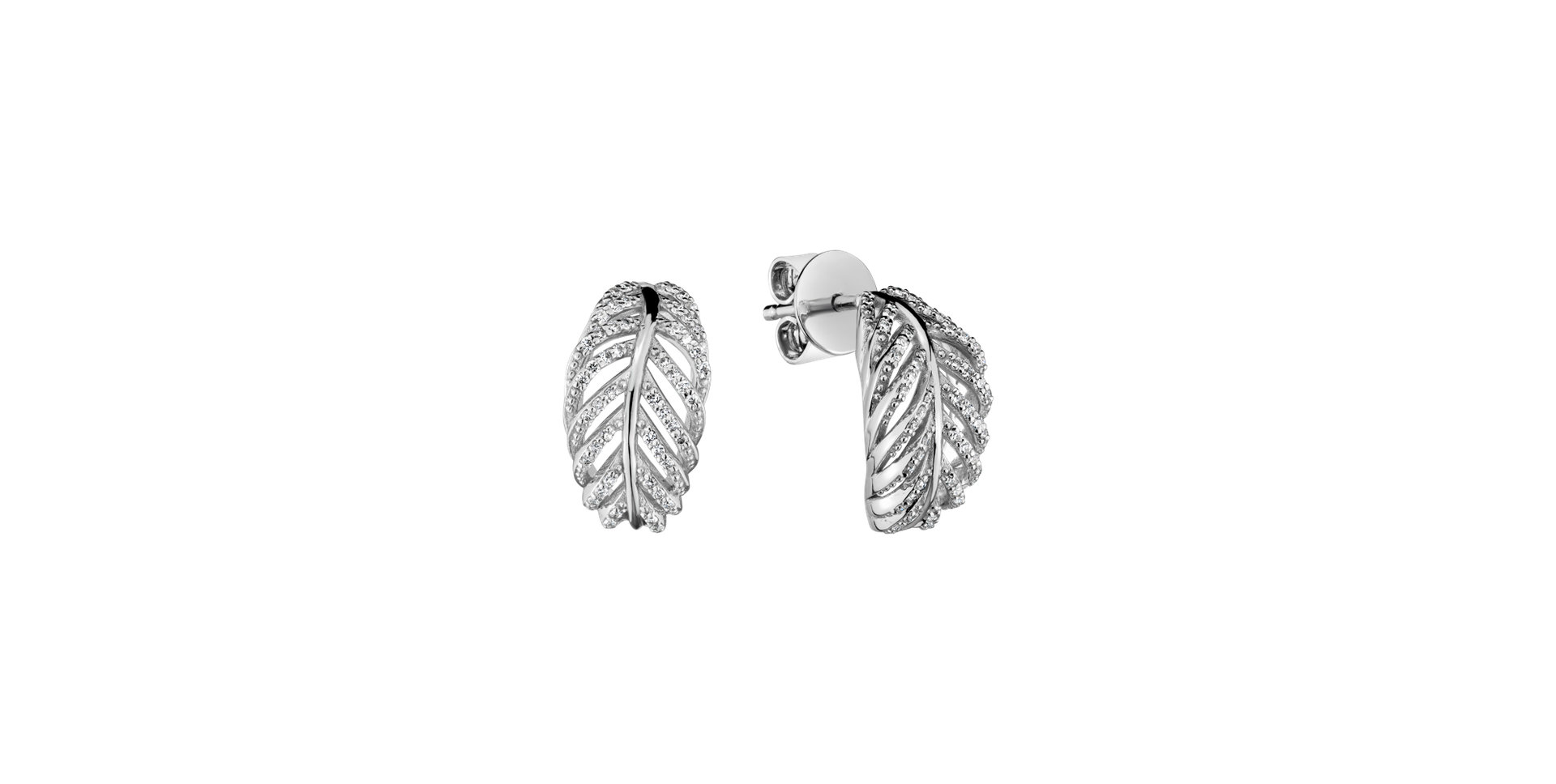 Náušnice s diamantmi Feather of Heaven