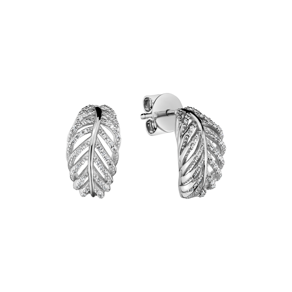 Náušnice s diamantmi Feather of Heaven
