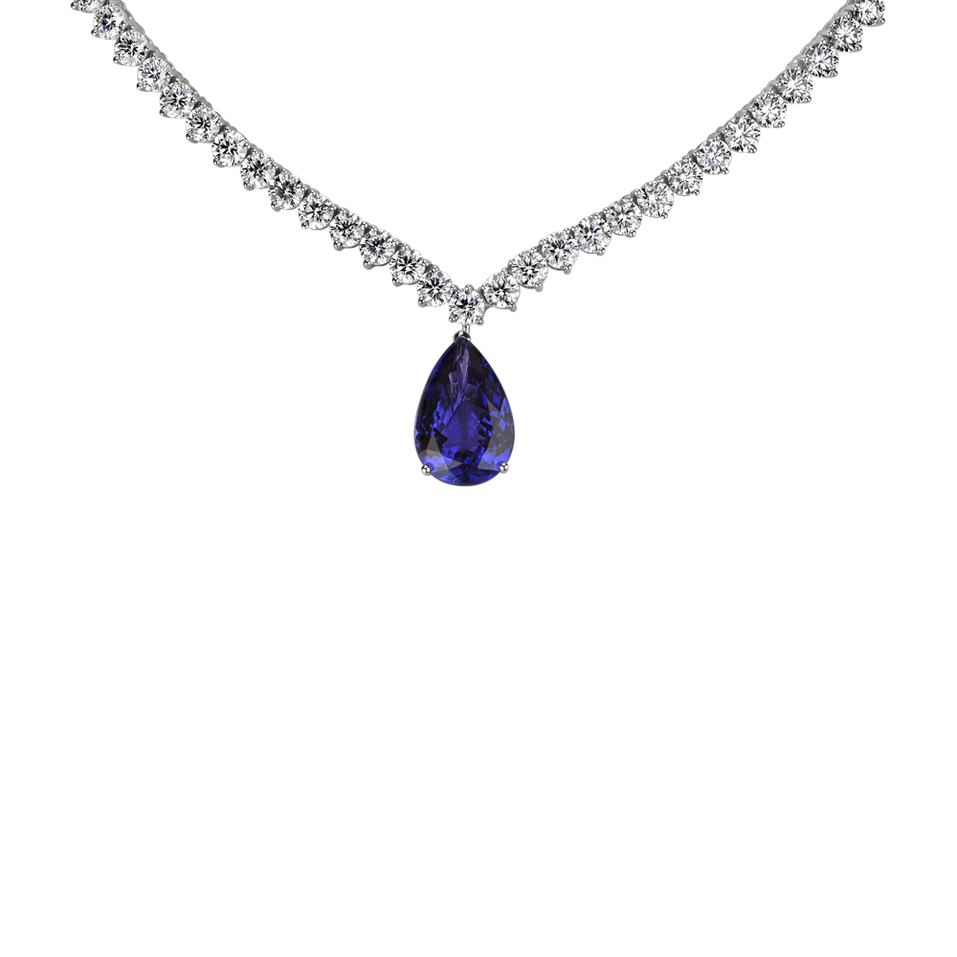 Náhrdelník s tanzanitom a diamantmi Duskborn Age