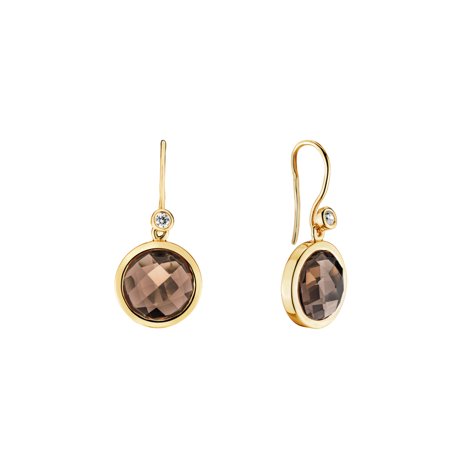 Náušnice s quartzom a diamantmi Caissethi