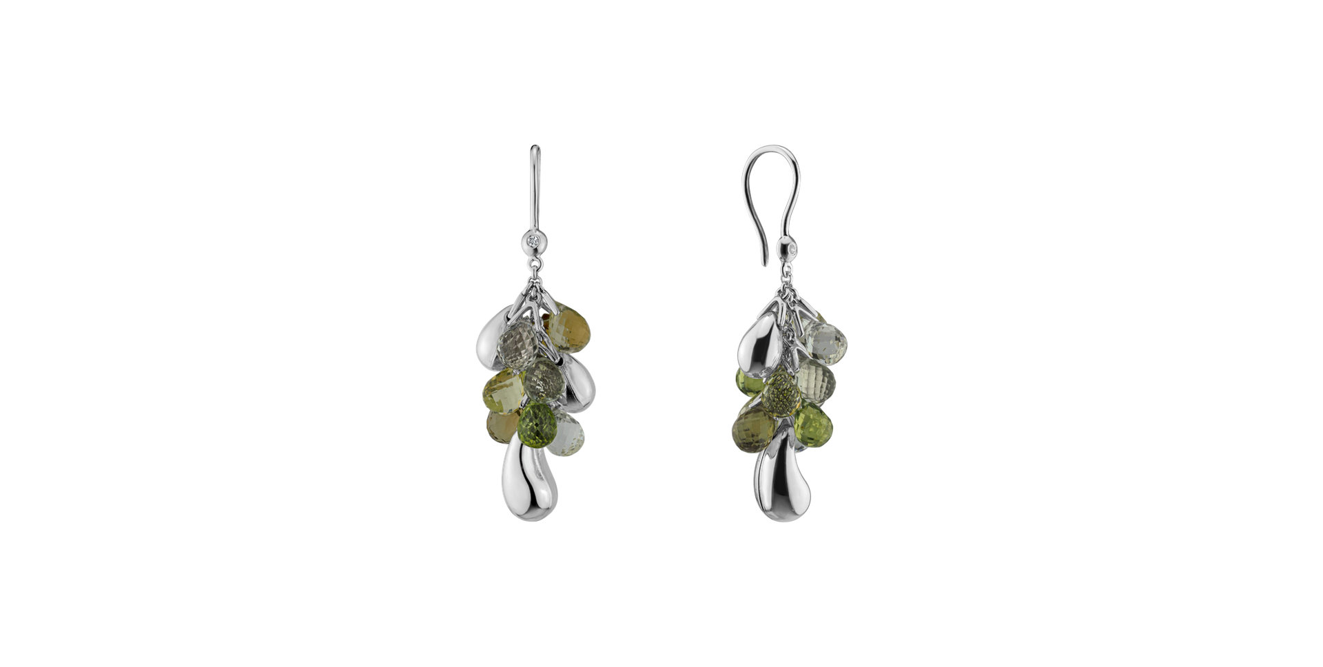 Náušnice s diamantom a drahokamami Loggia