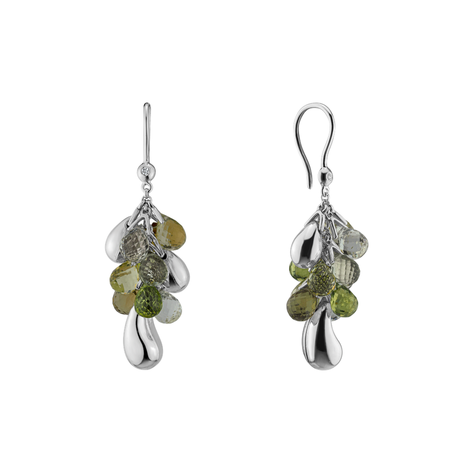 Náušnice s diamantom a drahokamami Loggia