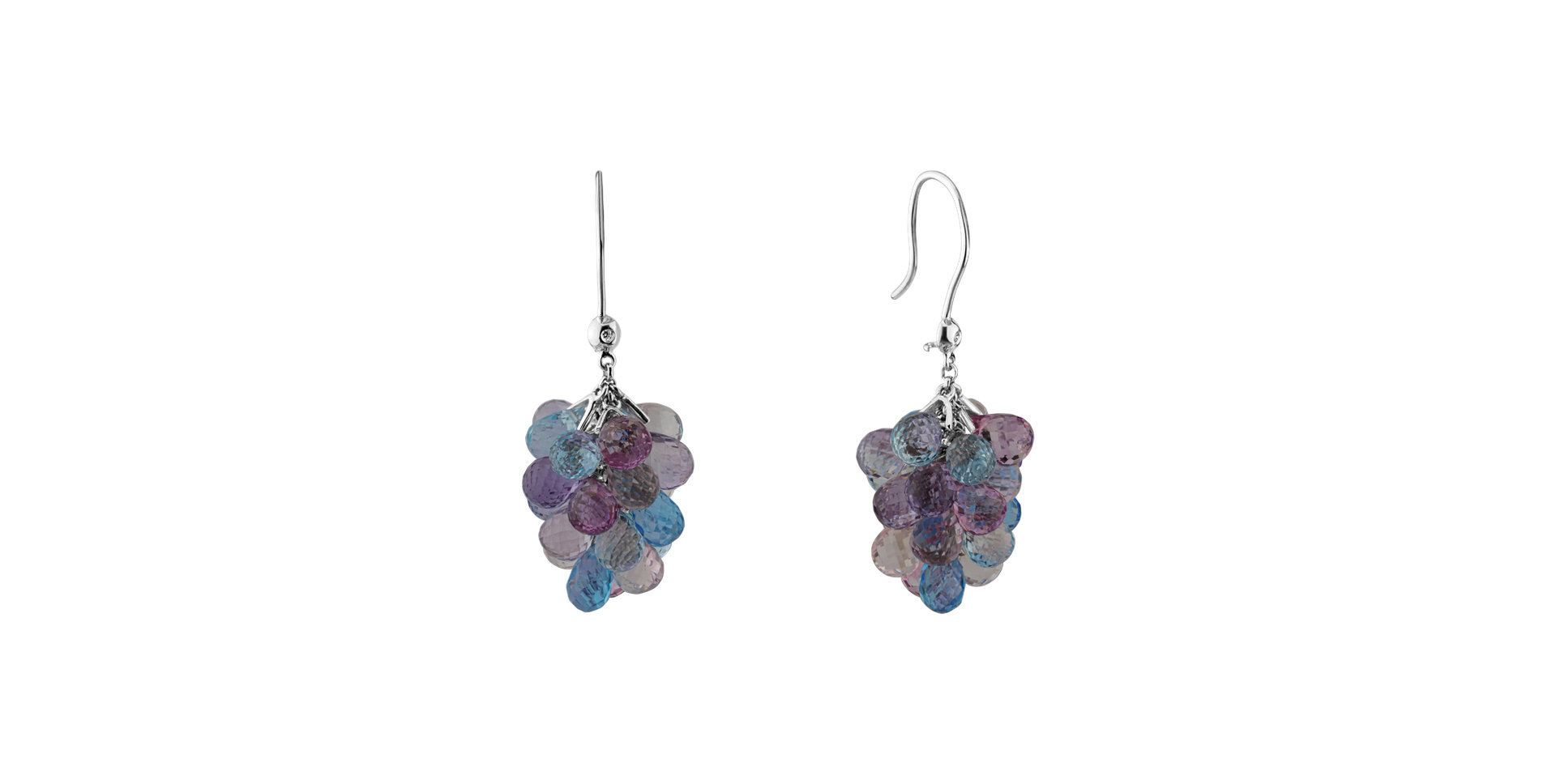 Náušnice s diamantom a drahokamami Nucci