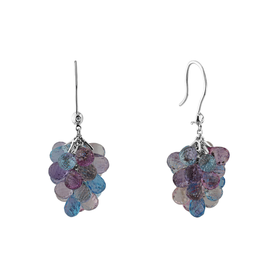 Náušnice s diamantom a drahokamami Nucci