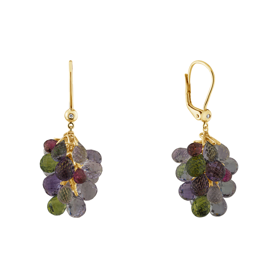 Náušnice s diamantom a drahokamami Nucci