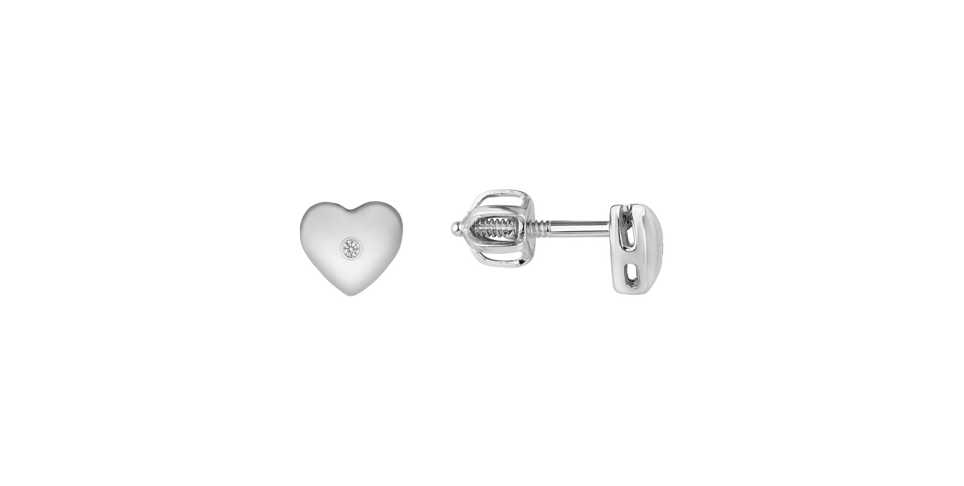 Náušnice s diamantom Hearts