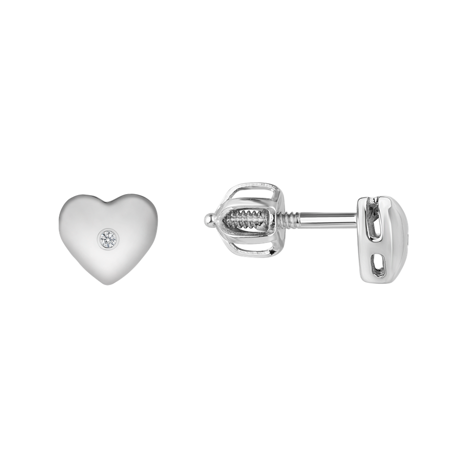 Náušnice s diamantom Hearts