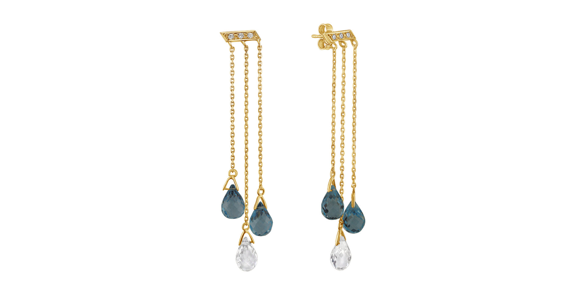 Náušnice s diamantmi a topásmi Stepa