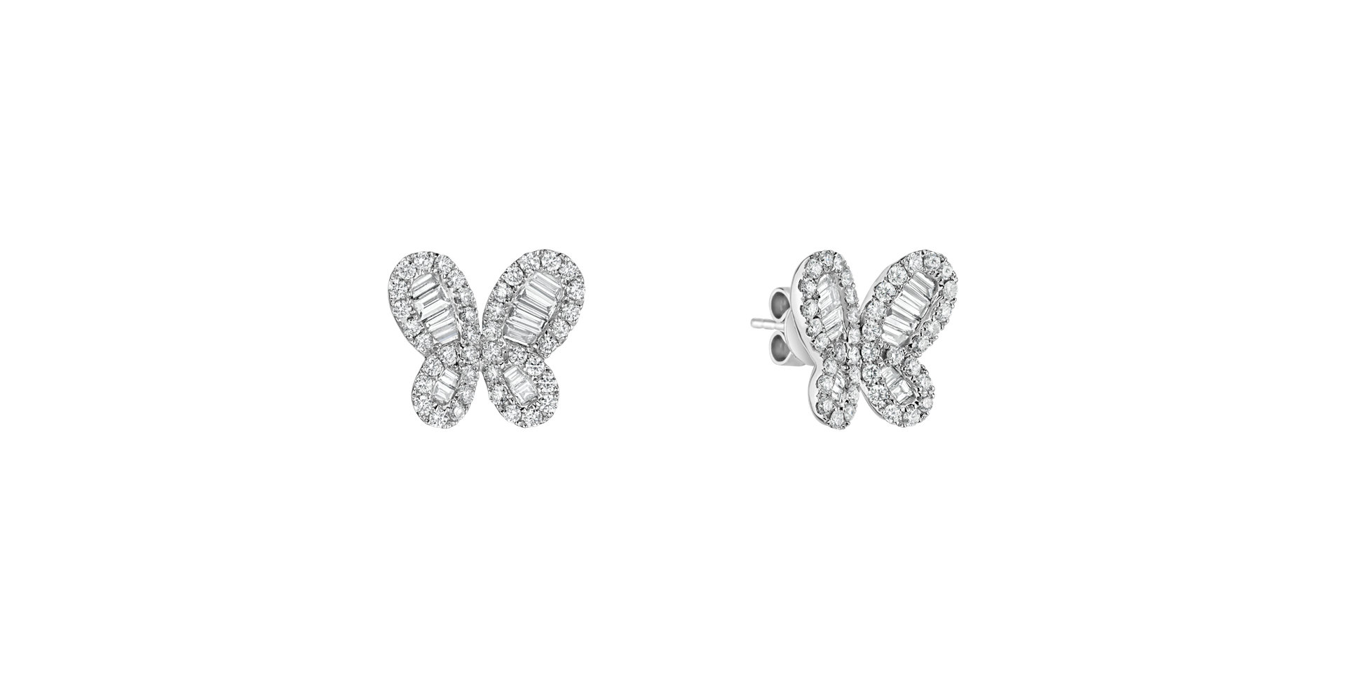 Náušnice s diamantmi Godiva Butterfly