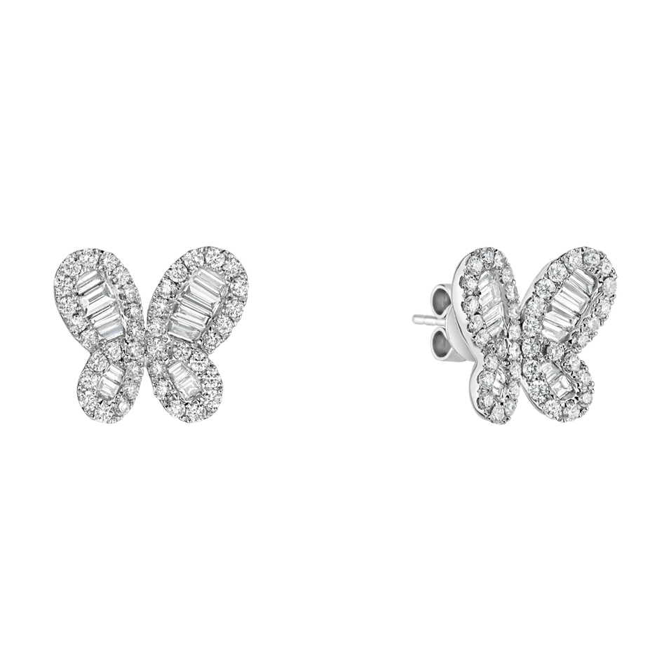 Náušnice s diamantmi Godiva Butterfly