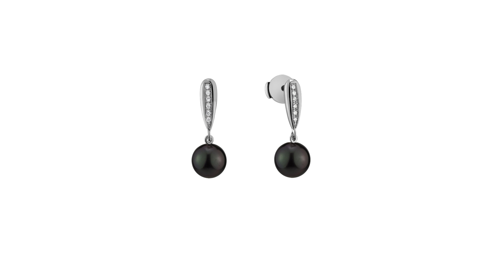 Náušnice s perlou a diamantmi Water Elegance