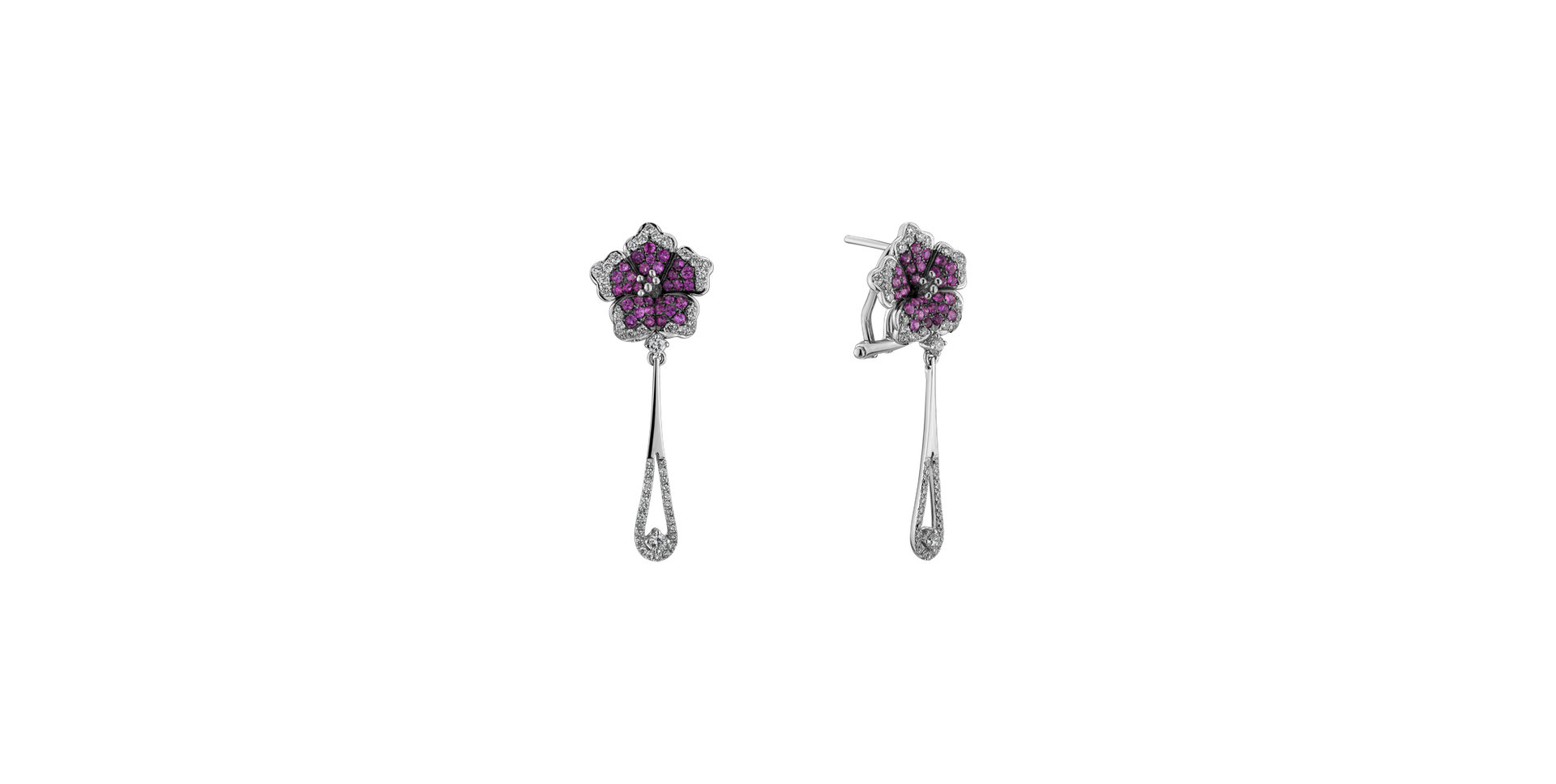 Náušnice s diamantmi a zafírmi Miss Flora