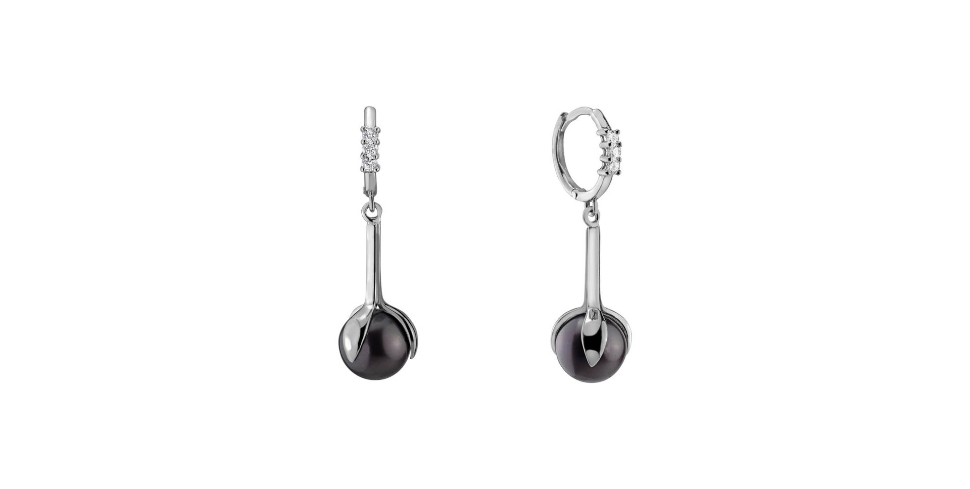 Náušnice s perlou a diamantmi Ocean Flora