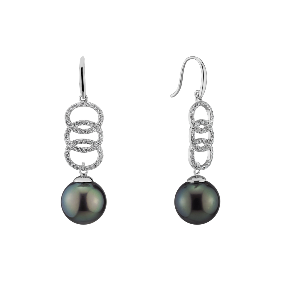 Náušnice s perlou a diamantmi Sea of Unity