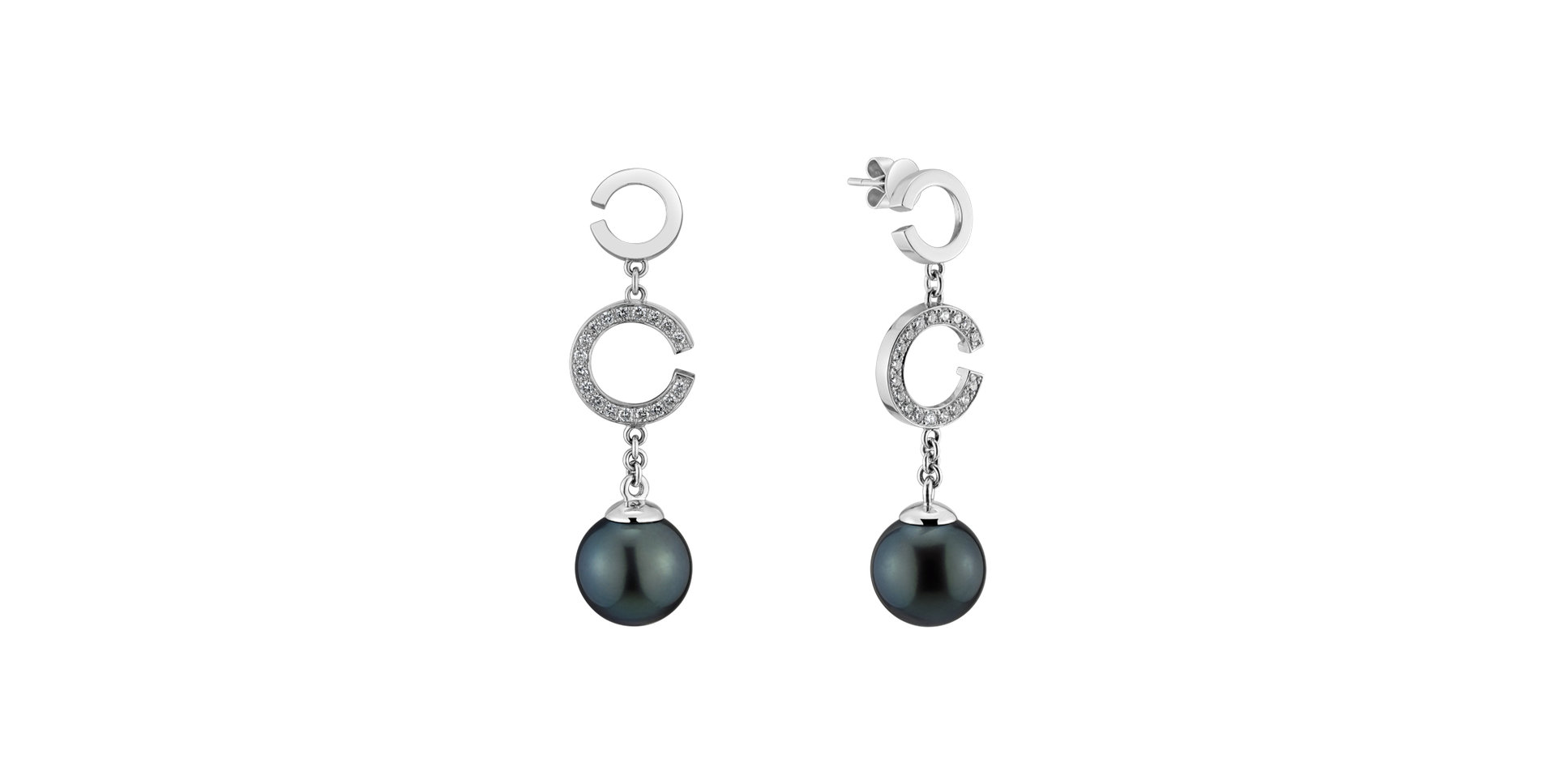 Náušnice s perlou a diamantmi Wondering Paradise